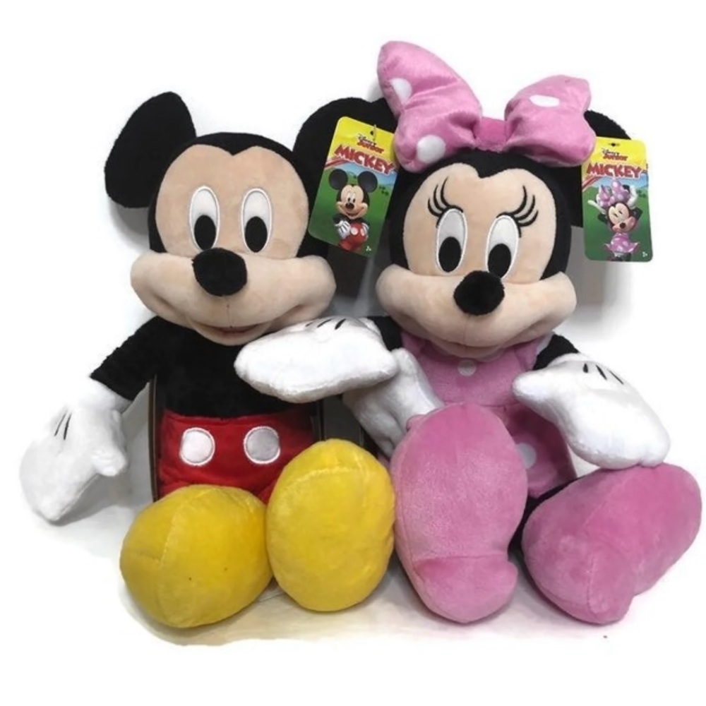 SOLD Mickey And Minnie Mouse Plush Doll Set 14” Disney Junior